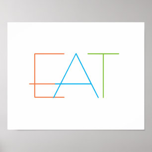 modern minimalist kitchen wall art poster eat