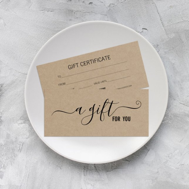 Modern Minimalist Kraft Business Gift Certificate (Creator Uploaded)