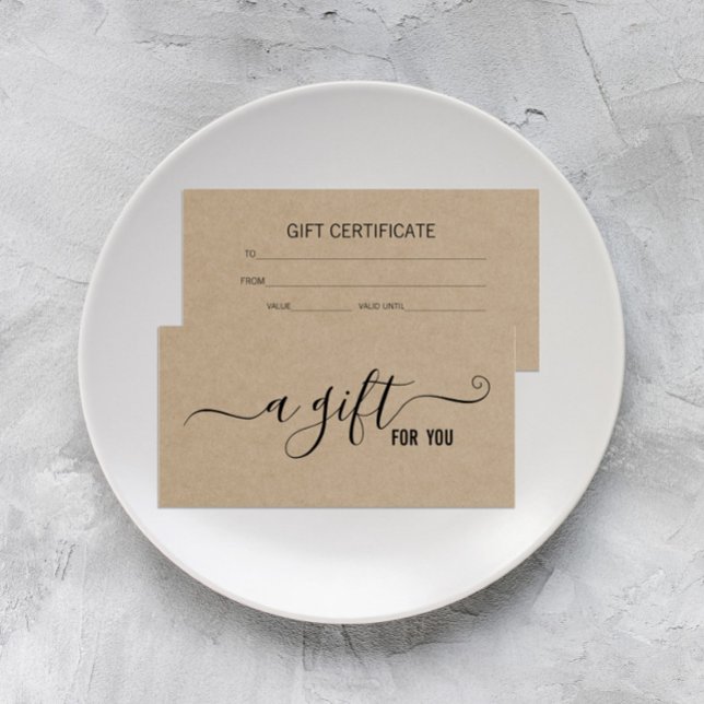 Modern Minimalist Kraft Business Gift Certificate (Creator Uploaded)