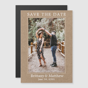 Modern Minimalist Kraft Magnetic Save the Date