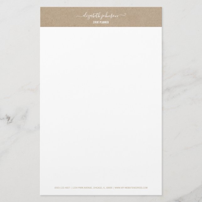 Modern Minimalist Kraft Office Stationery (Front)