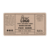 Modern Minimalist Kraft Paper Serum Labels
