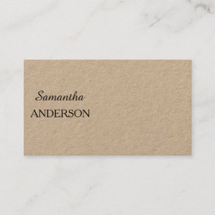 Modern Minimalist   Kraft Rustic Stylish Script  Business Card