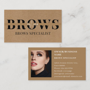 Modern Minimalist   Kraft Rustic Stylish Script  Business Card