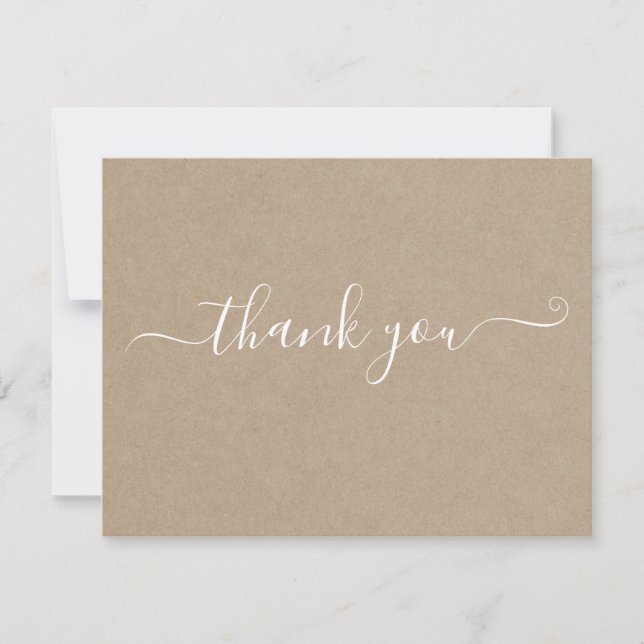 Modern Minimalist Kraft Thank You Card  (Front)