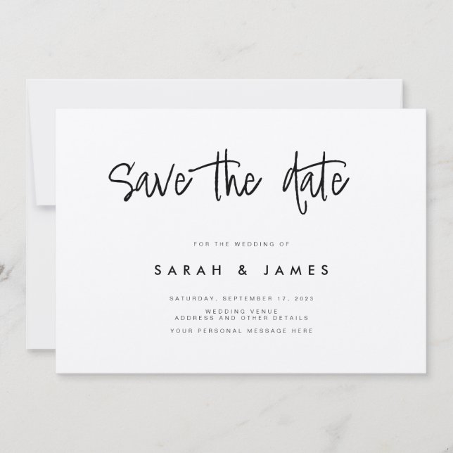 Modern Minimalist Kraft Wedding Save the Date (Front)