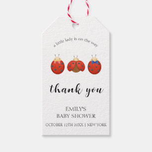 Modern Minimalist Ladybug Family Baby Shower  Gift Tags