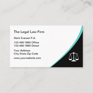Modern Minimalist Law Office Attorney Business Card