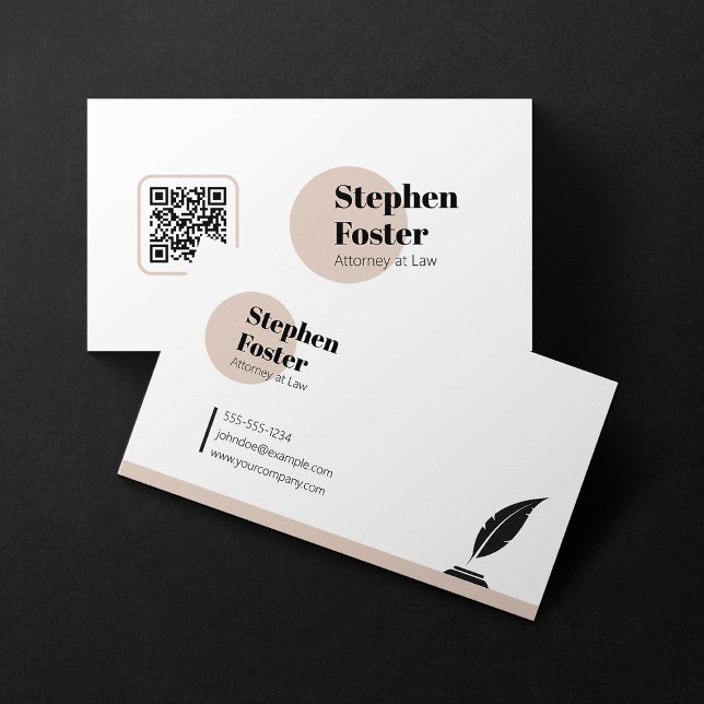 Modern Minimalist Lawyer Attorney at law Advocate Business Card (Creator Uploaded)