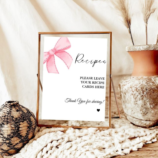 Modern Minimalist Leave your Recipes Bridal shower Poster (Creator Uploaded)