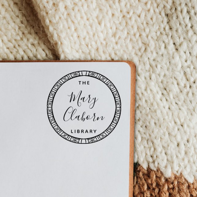 Modern Minimalist Leaves From The Library Of Self-inking Stamp (Creator Uploaded)