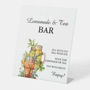 Modern minimalist lemonade and tea bar sign