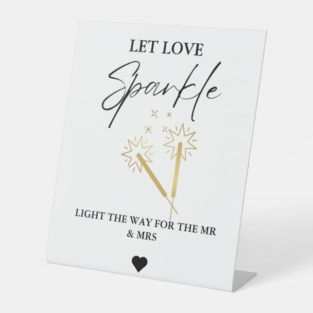 Modern Minimalist Let Love Glow Wedding Sign (Front)