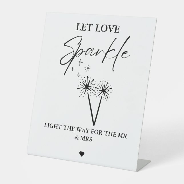 Modern Minimalist Let Love Glow Wedding Sign (Front)