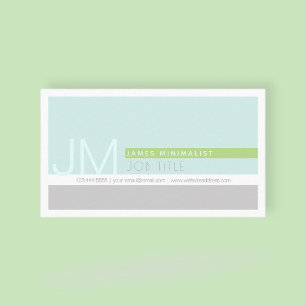 Modern Minimalist   Light Blue Green Grey Business Card