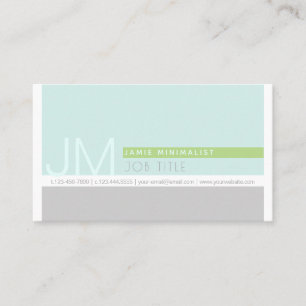 Modern Minimalist   Light Blue Green Grey Business Card