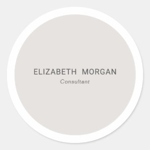 Modern Minimalist Light Grey Beige  Classic Round Sticker