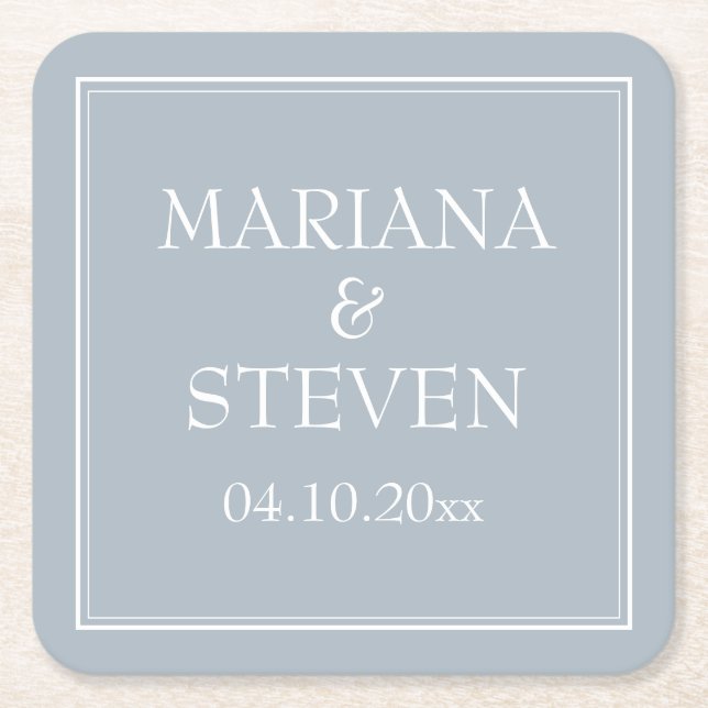Modern Minimalist Light Grey Grey Square Paper Coaster (Front)
