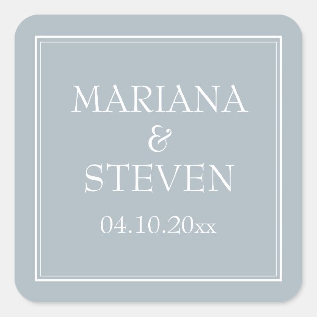 Modern Minimalist Light Grey Grey Square Sticker (Front)