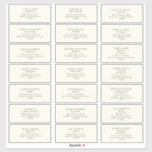 Modern Minimalist | Light Yellow Guest Address<br><div class="desc">This Modern Minimalist light yellow guest address sticker is perfect for your classy boho wedding. Its simple, unique abstract design accompanied by a contemporary minimal script and a white and dark green colour palette gives this product a feel of elegant formal luxury while staying simplistic, chic bohemian. Keep it as...</div>