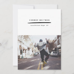 Modern Minimalist Line Grad Announcement