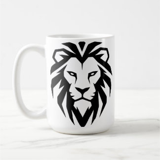Modern Minimalist Lion Head Icon Coffee Mug
