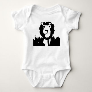 Modern Minimalist Lion Silhouette Baby Bodysuit