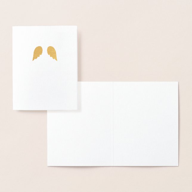 Modern Minimalist Little Angel Wings Christmas Foil Card (Display)