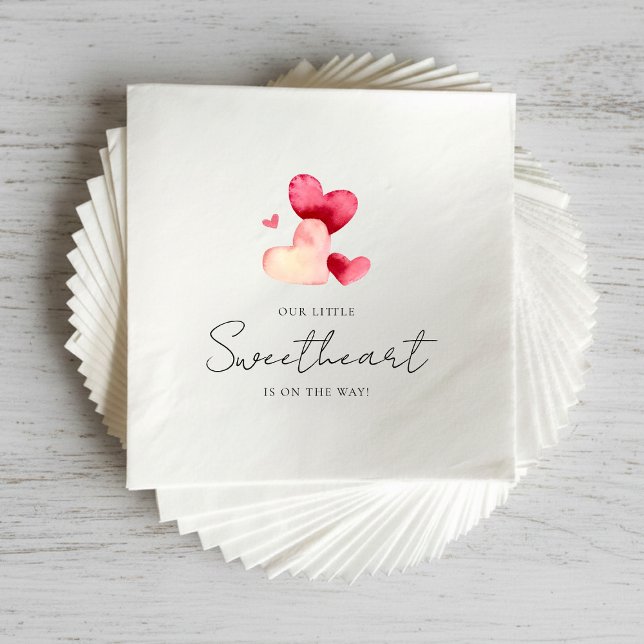 Modern Minimalist Little Sweetheart Baby Shower Napkin (Creator Uploaded)