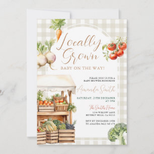 Modern Minimalist Locally Grown with Love Invitation
