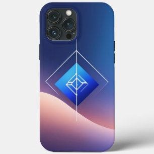 Modern Minimalist Logo - Blue Gradient iPhone 13 Pro Max Case