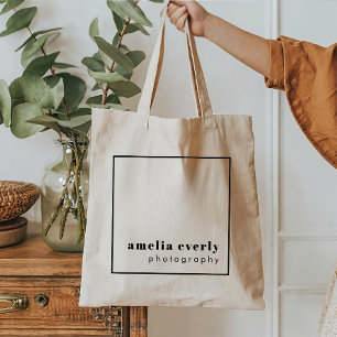 Modern Minimalist Logo Business Branding Tote Bag