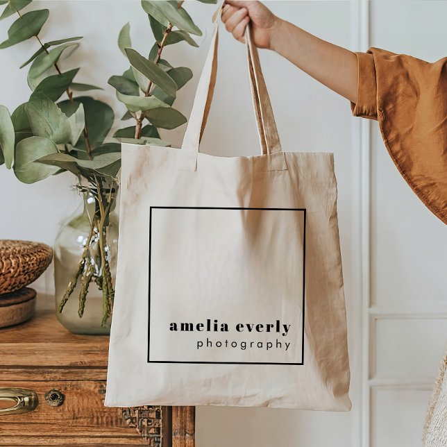 Modern Minimalist Logo Business Branding Tote Bag (Creator Uploaded)