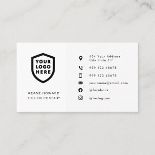 Modern Minimalist Logo   Custom Icons Social Media Business Card