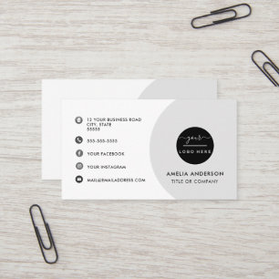 Modern Minimalist Logo   Custom Icons Social Media Business Card