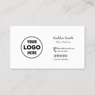 Modern Minimalist LOGO Photo QR Code Professional Business Card