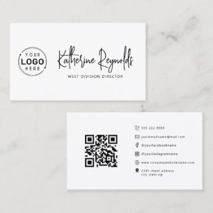 Modern Minimalist Logo Script Icons QR Code Business Card