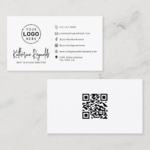 Modern Minimalist Logo Script Icons QR Code Business Card
