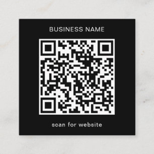 Modern Minimalist Logo Simple QR Code Black Square Business Card