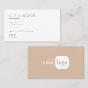 Modern Minimalist Logo & Social Media Icons Business Card
