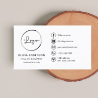 Modern Minimalist Logo with Social Media Icons