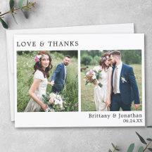 Modern Minimalist Love and Thanks Wedding 2 Photo
