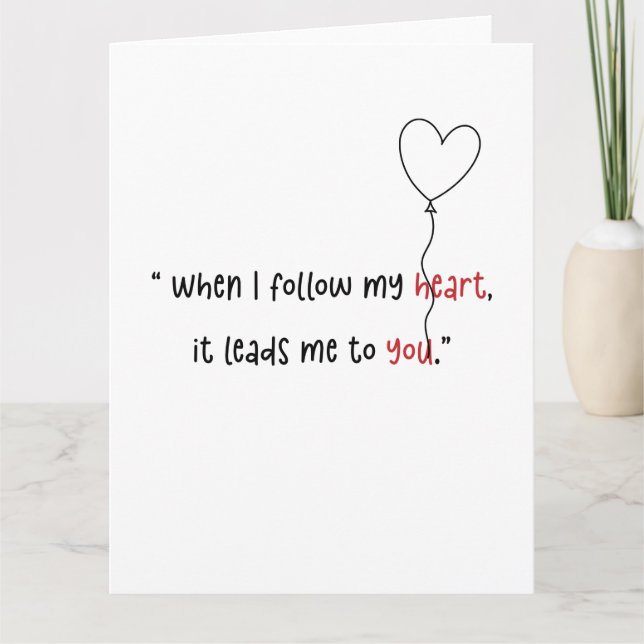 Modern Minimalist Love Quote Valentine’s Card  (Front)