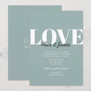 Modern Minimalist LOVE Wedding Invitation