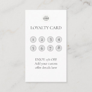 Modern Minimalist Loyalty Card with QR Code