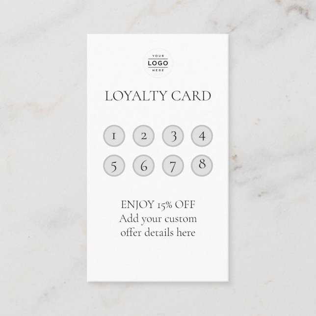 Modern Minimalist Loyalty Card with QR Code (Front)