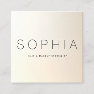 Modern Minimalist Luminous Ivory Cream Square Business Card