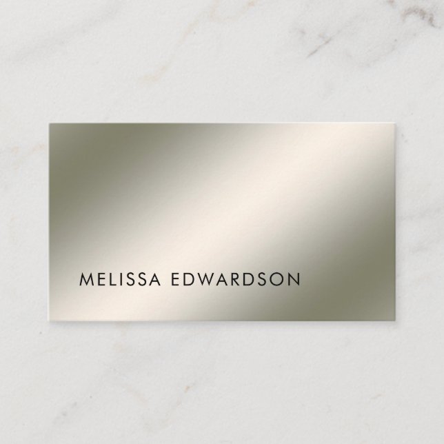 Modern minimalist luminous silver professional bus business card (Front)