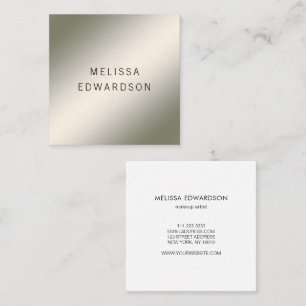 Modern minimalist luminous silver professional square business card