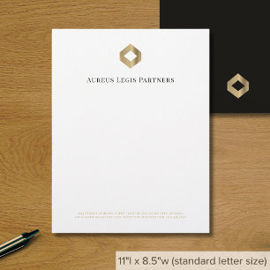 Modern Minimalist Luxury Custom Letterhead